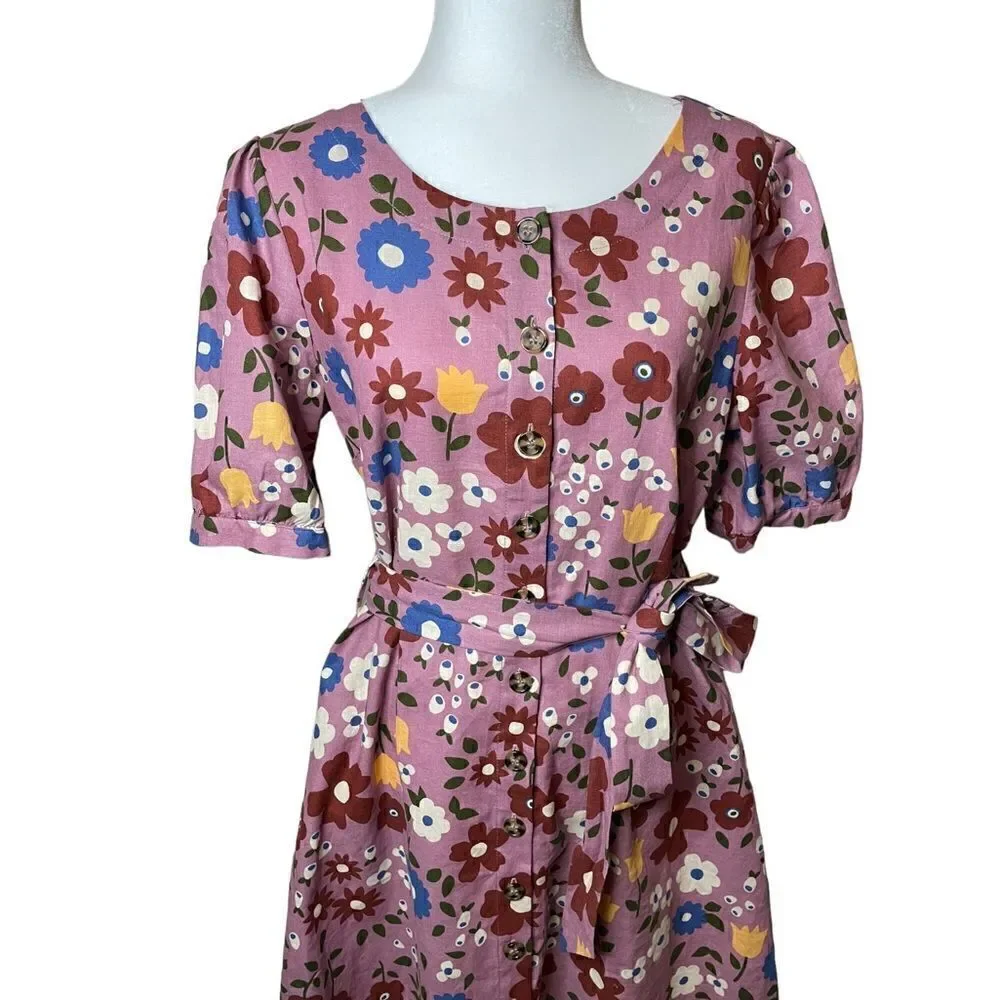 ModCloth x Princess Highway A-Line Button Front Linen Dress - Picture 2 of 6